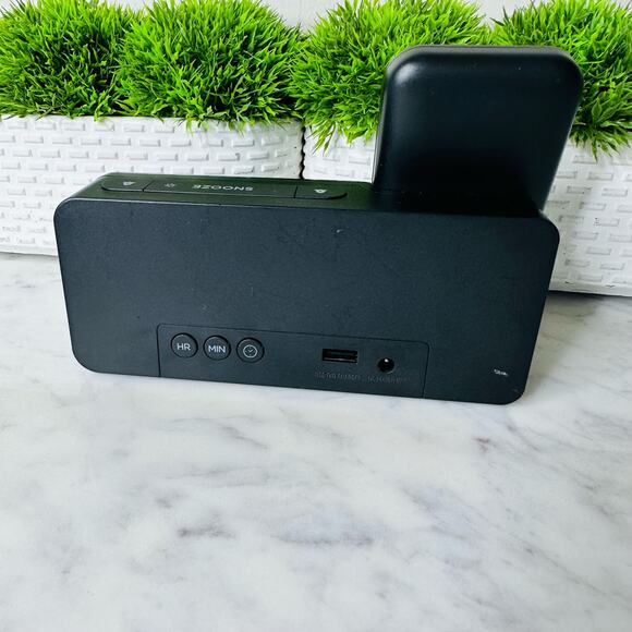 Capello Power Stand Alarm Table Clock Black - Picture 3 of 5